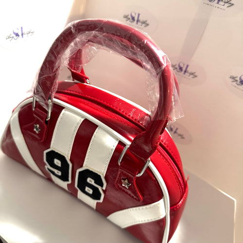 Red & White Varsity 96 Shirt Purse | Mini Sporty Statement Handbag