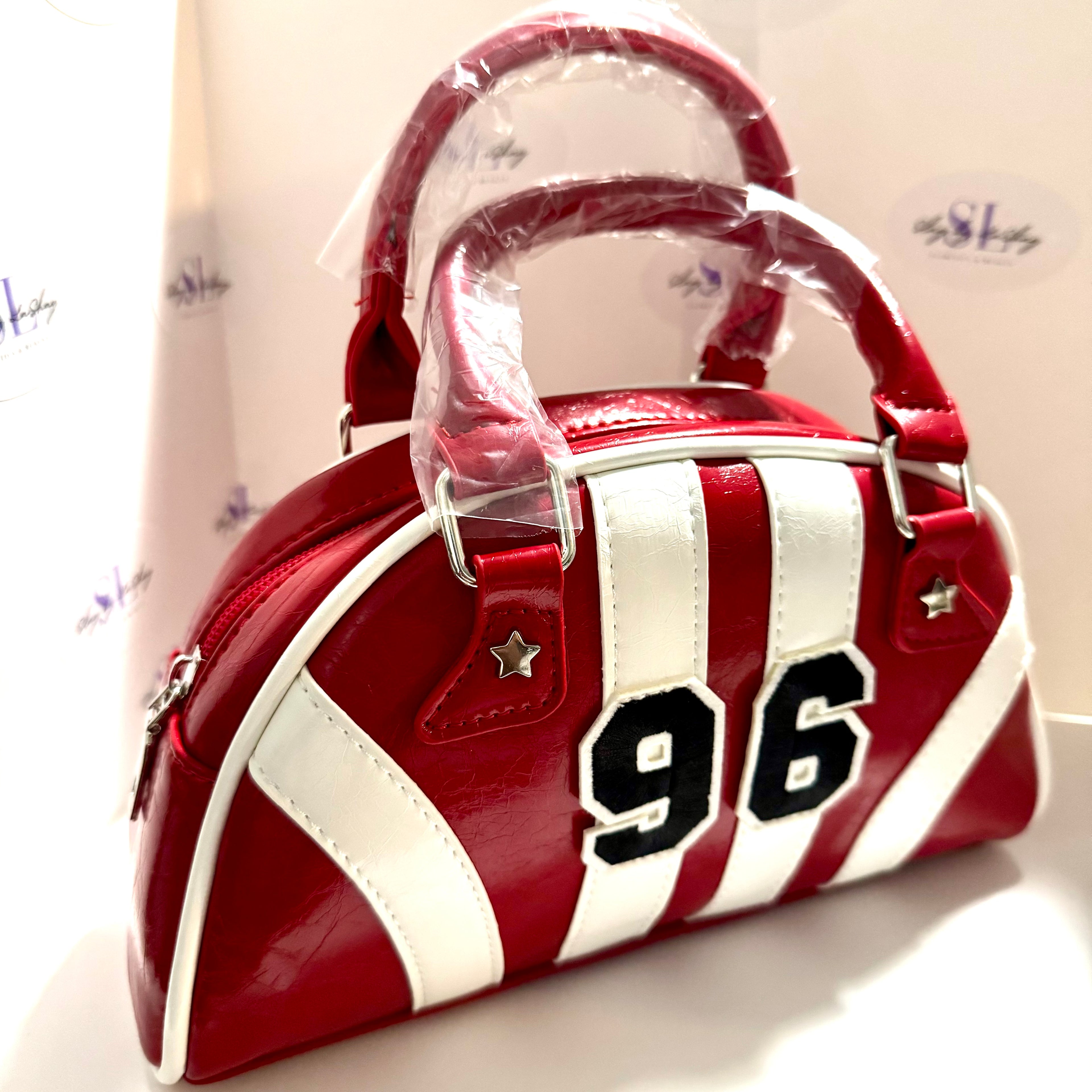 Red & White Varsity 96 Shirt Purse | Mini Sporty Statement Handbag